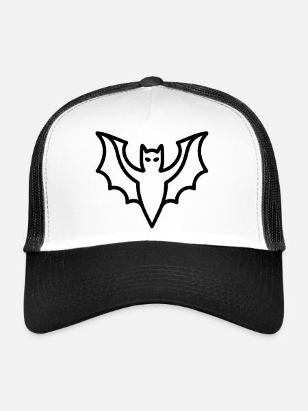 Contour de chauve-souris mystique pour Halloween - Casquette trucker  - blanc/noir - Devant