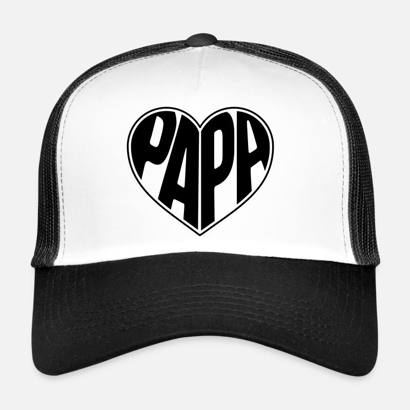 Dad Herz Papa Vatertag Vatertagsgeschenk - Trucker Cap - Weiß/Schwarz