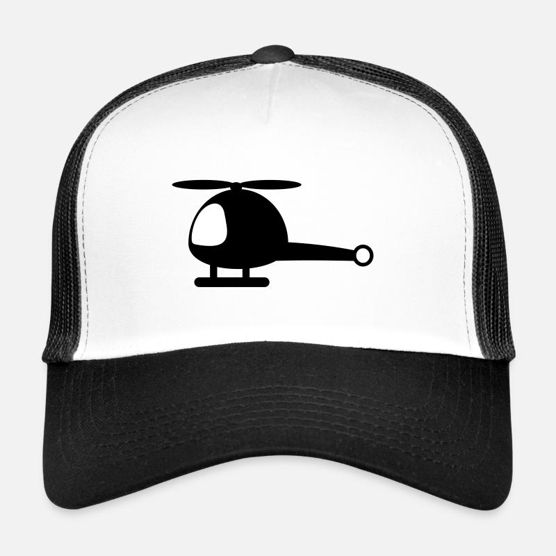 Helicopter cartoon - Trucker Cap - Weiß/Schwarz