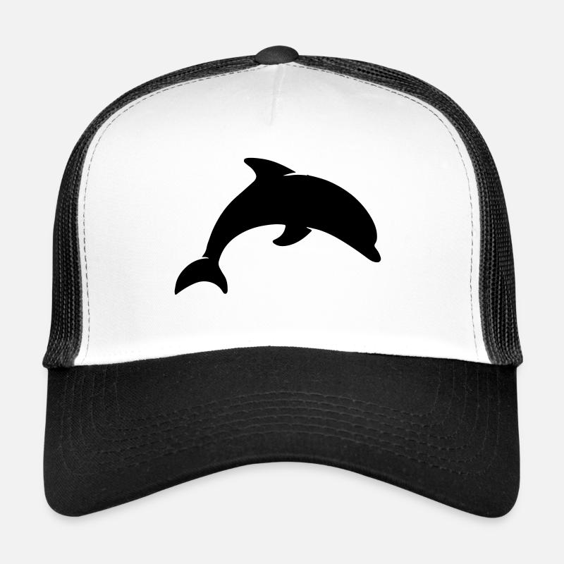 Delphin - Trucker Cap - Weiß/Schwarz