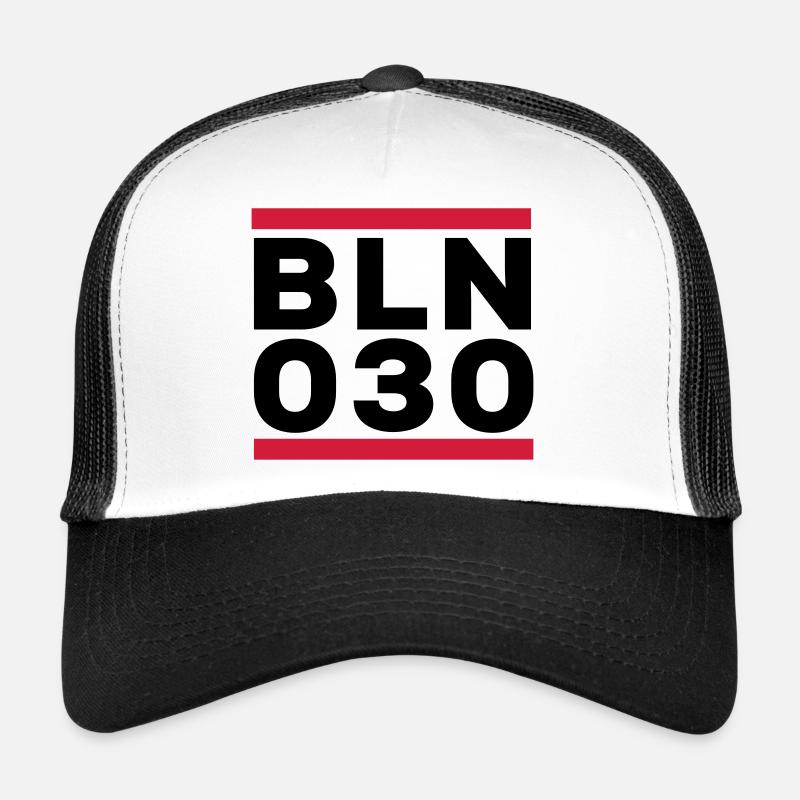 Berlin 030 - Trucker Cap - Weiß/Schwarz