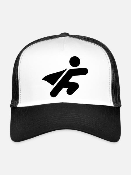 superheld_silhouette_f1 - Trucker Cap - white/black - Front