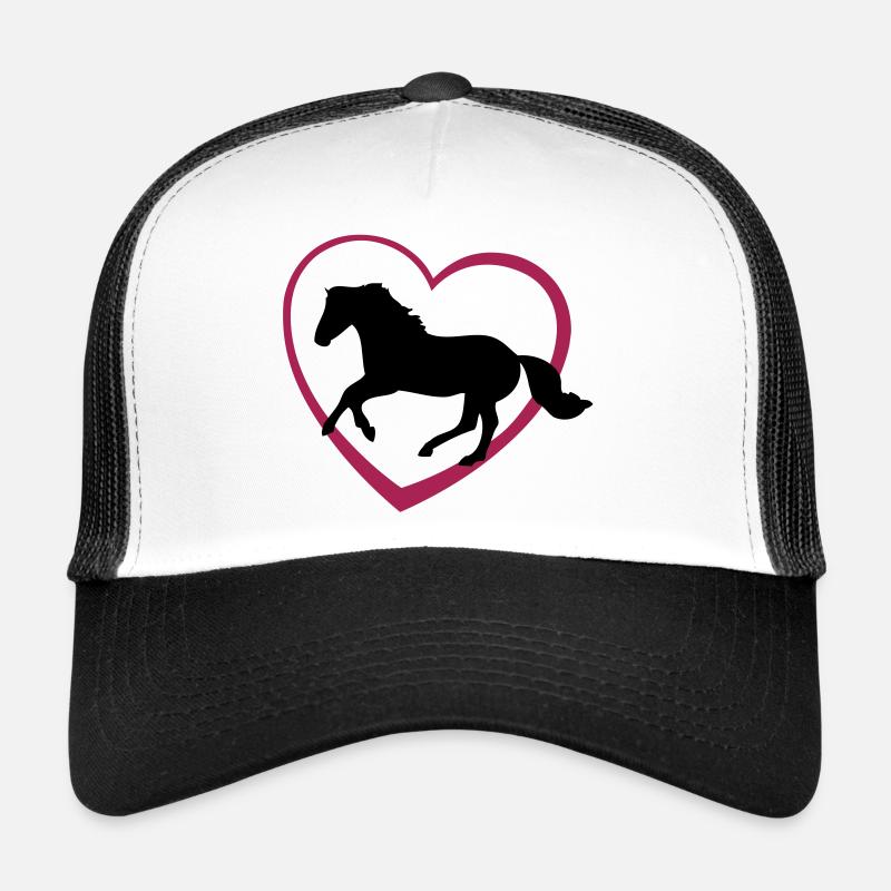 Cheval au galop avec coeur Casquette trucker 