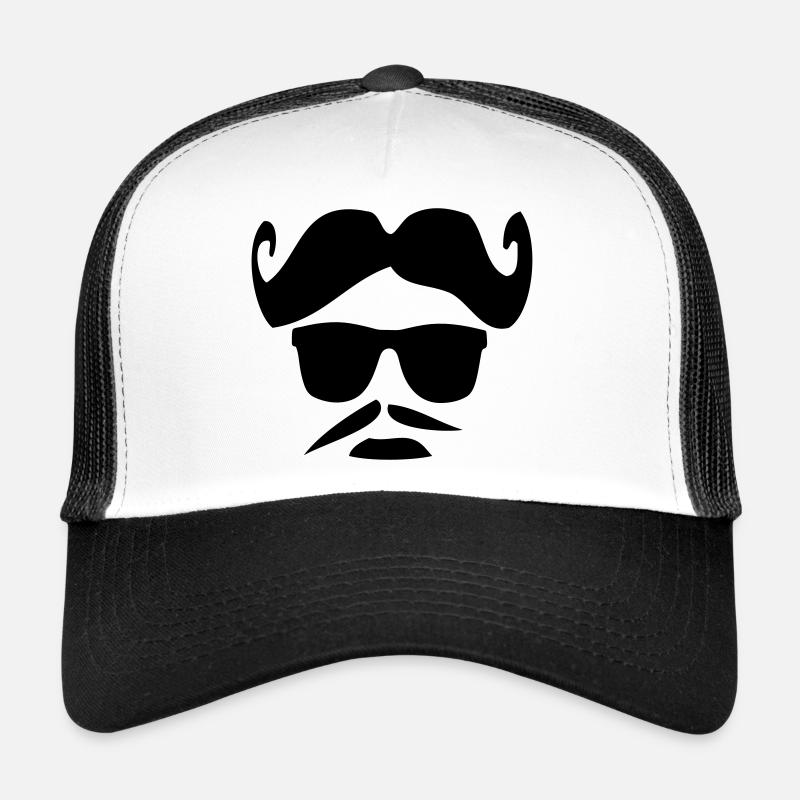 funny_hair_mustache_man Trucker Cap