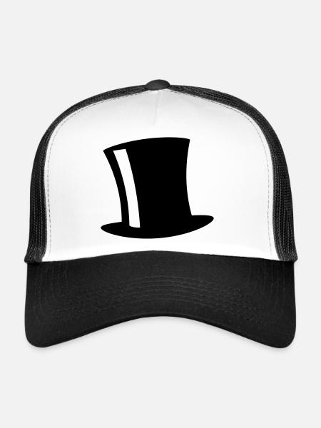 Top Hat - Casquette trucker  - blanc/noir - Devant