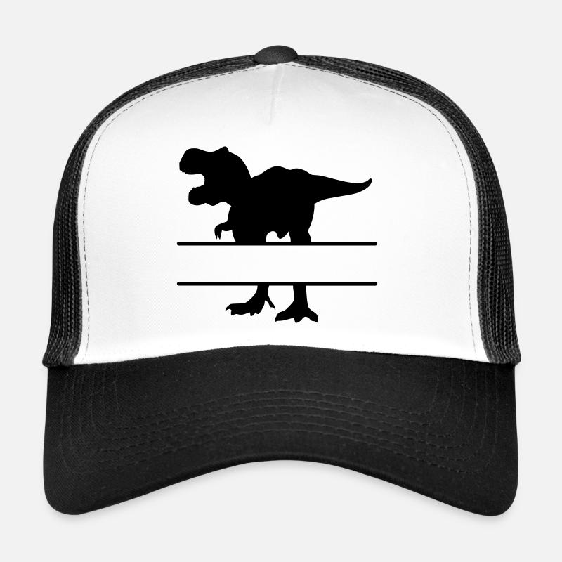 Dinosaurier - eigenen Text, eigener Name, T Rex - Trucker Cap - Weiß/Schwarz