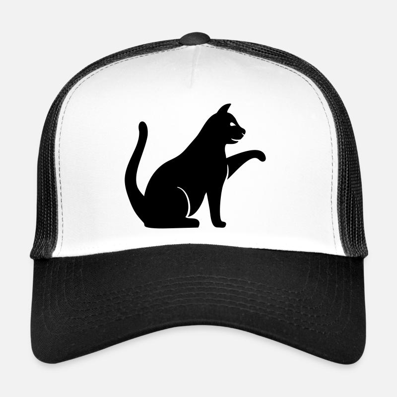 Katze - Trucker Cap - Weiß/Schwarz