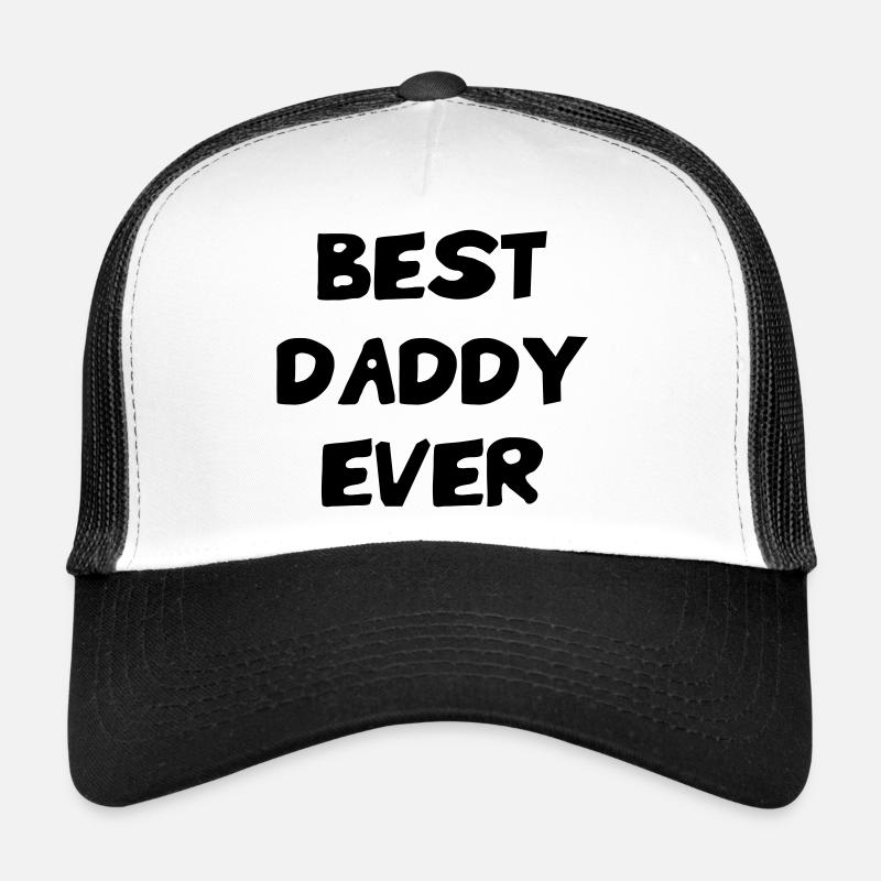 Meilleur Papa - Bester Papa aller Zeiten - Trucker Cap - Weiß/Schwarz