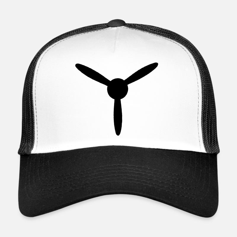 3-Blatt Propeller 1 Farbe - Trucker Cap - Weiß/Schwarz