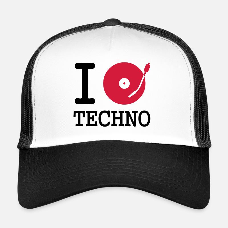 I dj / play / listen to techno - Trucker Cap - Weiß/Schwarz