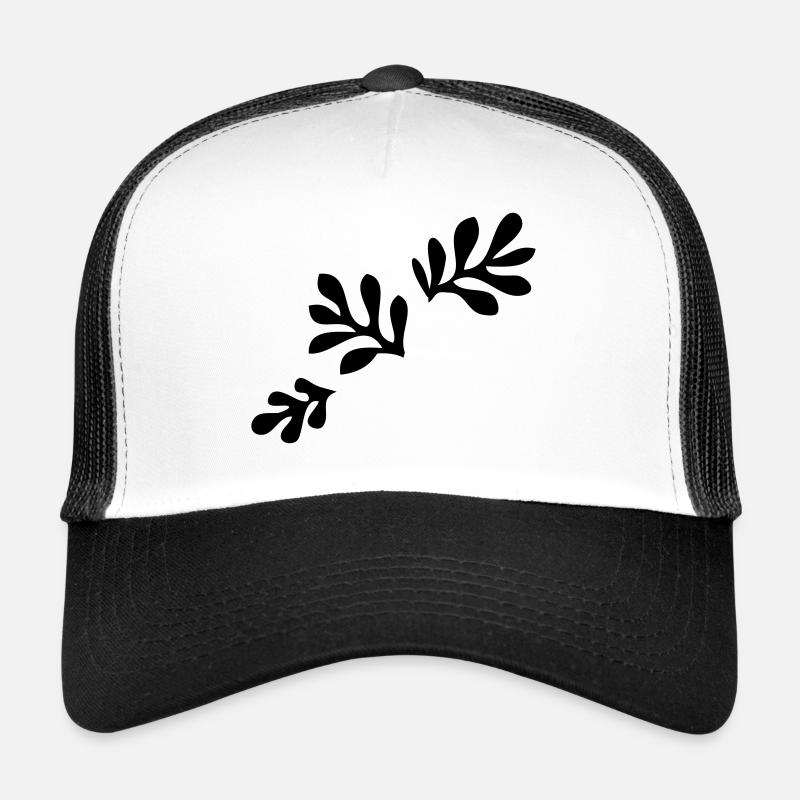Motif de feuille de plante de la flore Casquette trucker 