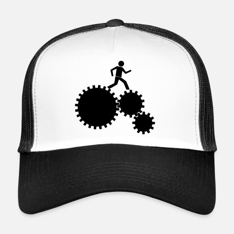 Arbeiter im Uhrwerk! - Trucker Cap - Weiß/Schwarz