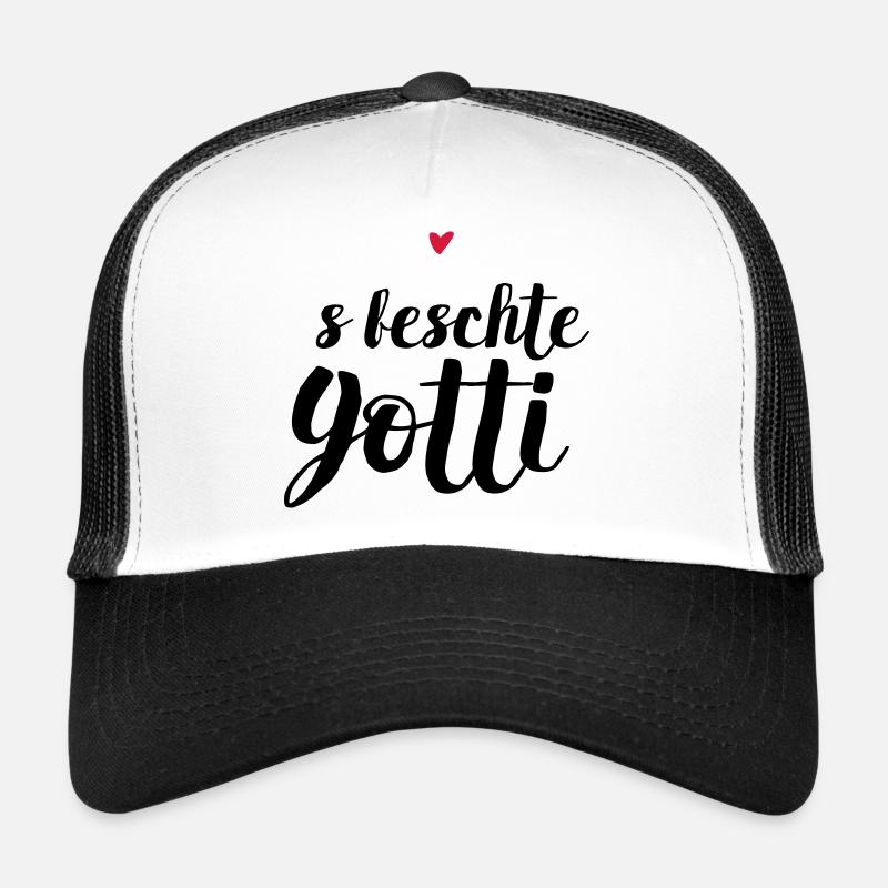 Schweizerdeutsch beste Patentante S beschte Gotti - Trucker Cap - Weiß/Schwarz