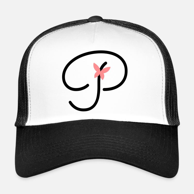 Buchstabe P Schmetterlingsbuchstabe Trucker Cap