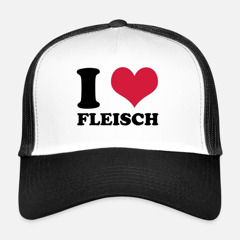 i love fleisch - Trucker Cap - Weiß/Schwarz