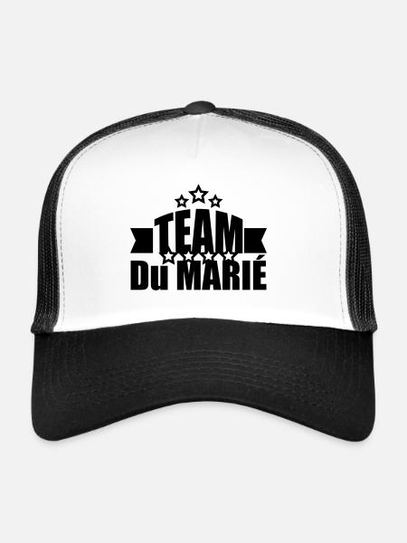 team du marié - Casquette trucker  - blanc/noir - Devant