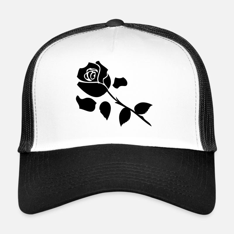Black Rose flora Trucker cap