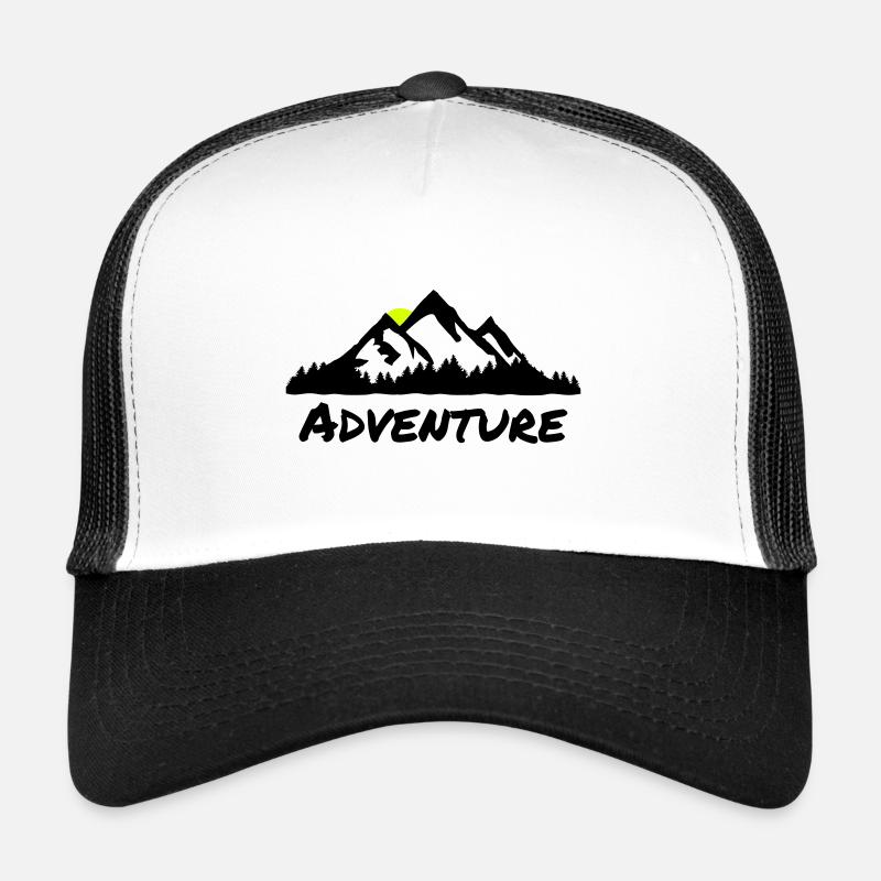 Mountains and Forest, Nature Adventuer - Trucker Cap - white/black