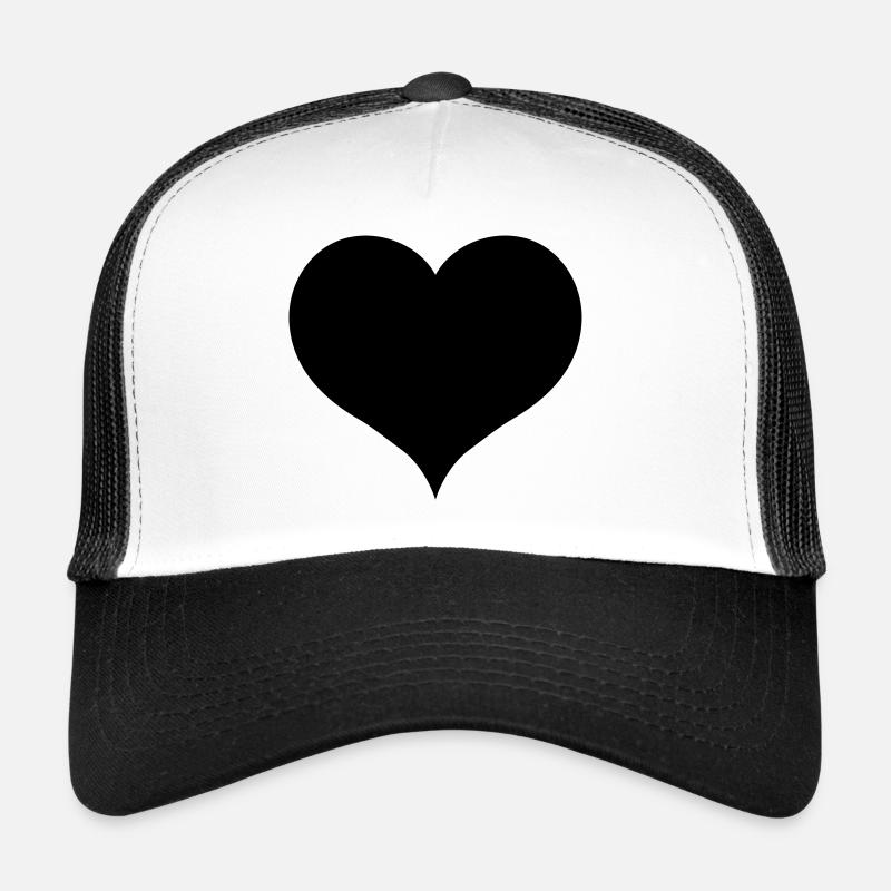 Black Heart - Trucker Cap - white/black