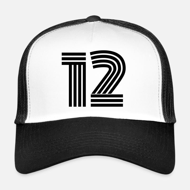 12 - Trucker Cap - Weiß/Schwarz