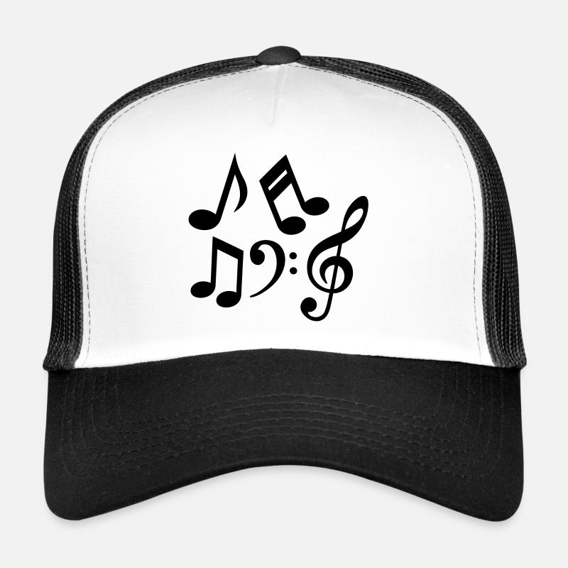Musik Noten - Trucker Cap - Weiß/Schwarz