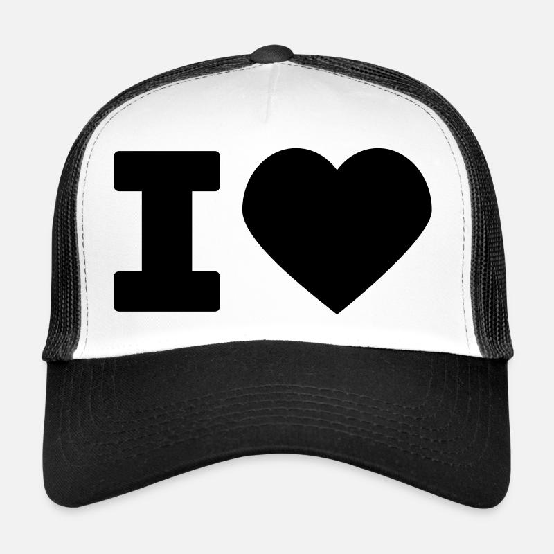 i love - Trucker Cap - Weiß/Schwarz