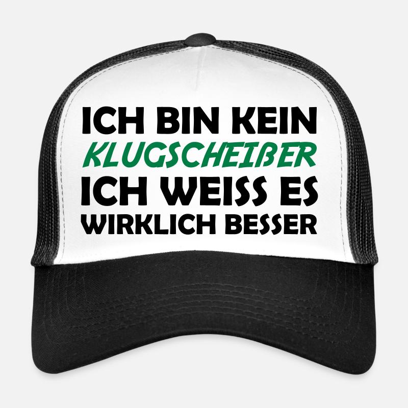 Bin kein klugscheißer - Trucker Cap - Weiß/Schwarz
