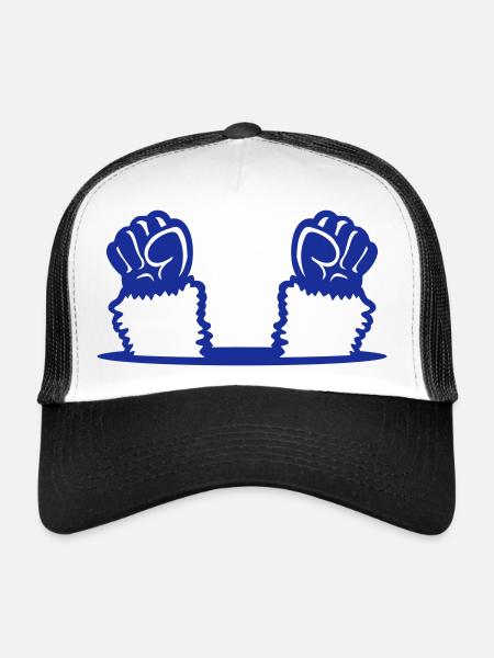 Les poings de lama soulèvent le trou de sol de la rébellion des singes - Casquette trucker  - blanc/noir - Devant
