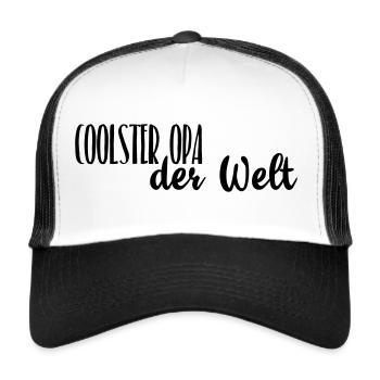 coolster Opa der Welt - Trucker Cap - Weiß/Schwarz - Vorne