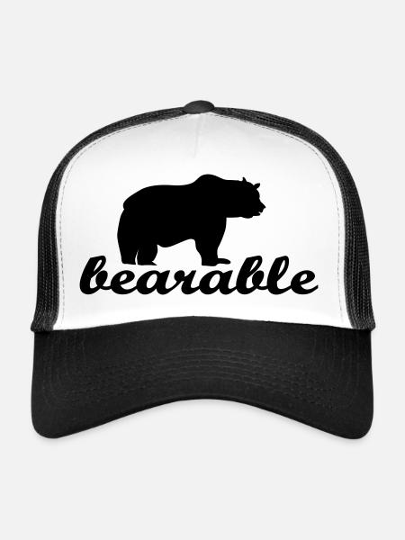 bear - Trucker Cap - white/black - Front
