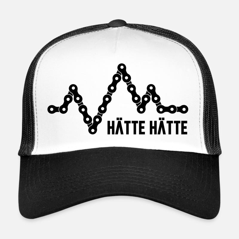 hätte hätte mopedkette - Trucker Cap - Weiß/Schwarz