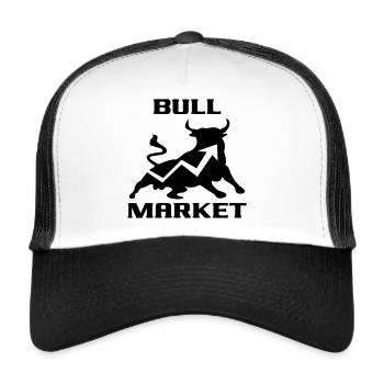 Marché boursier haussier - Casquette trucker  - blanc/noir - Devant