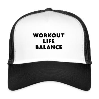 Équilibre de vie de l’entraînement | Alimentation et remise en forme - Casquette trucker  - blanc/noir - Devant