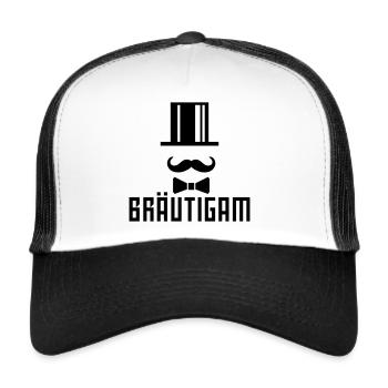 Bräutigam Zylinder JGA - Trucker Cap - white/black - Front