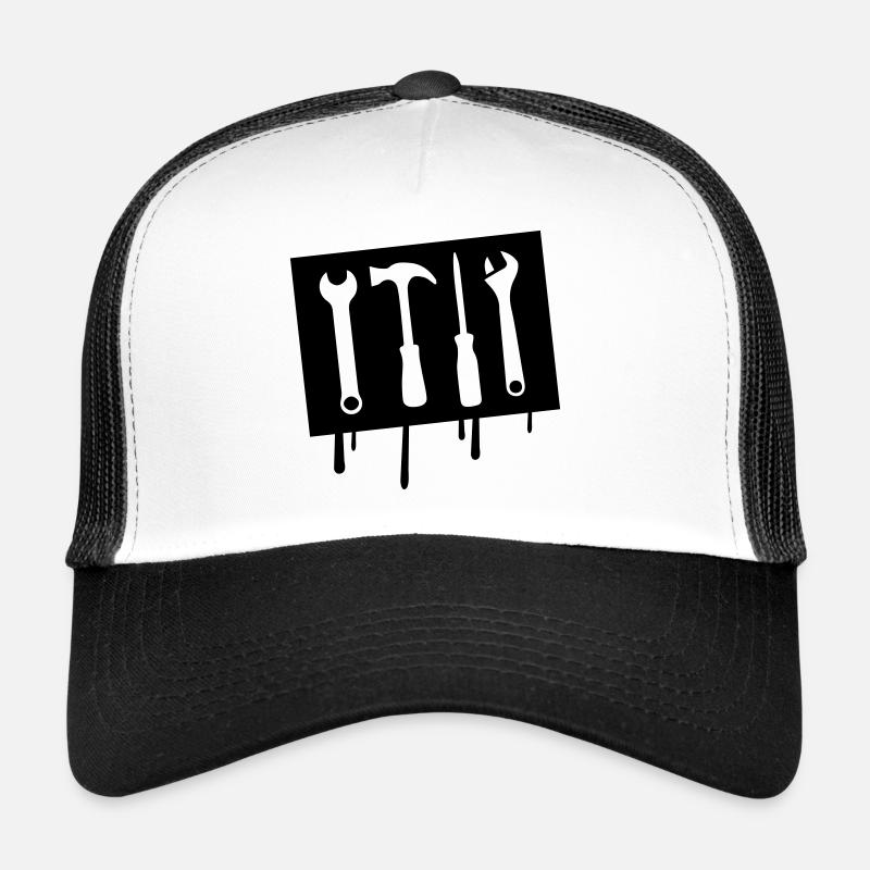 werkzeug symbol icon handwerker - Trucker Cap - Weiß/Schwarz