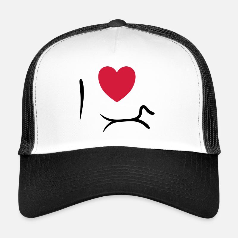 Ich liebe Dackel - Trucker Cap - Weiß/Schwarz
