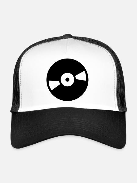 DJ vinyle - Casquette trucker  - blanc/noir - Devant