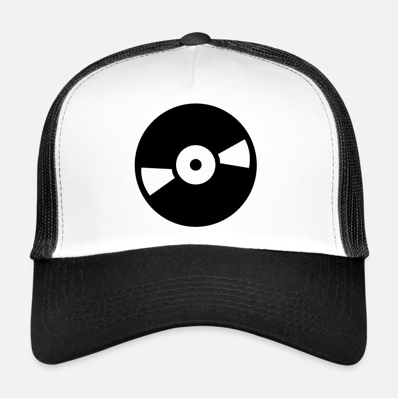 DJ vinyle - Casquette trucker  - blanc/noir
