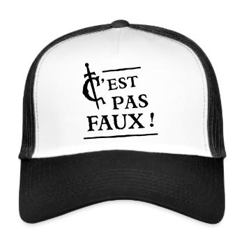 C'est pas Faux ! Légende de Camelot - Casquette trucker  - blanc/noir - Devant