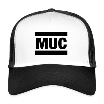 München Logo im Ölfarben Design - Trucker Cap - Weiß/Schwarz - Vorne