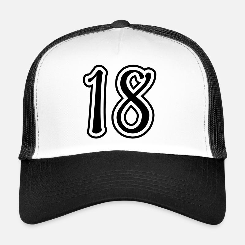 18 Numéro de numéro Casquette trucker 