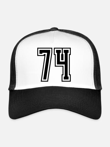 numéro à 74 chiffres - Casquette trucker  - blanc/noir - Devant