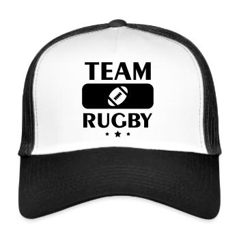 Team Rubgy, Rugbyspieler, Rugbyspieler, billiges Geschenk - Trucker Cap - Weiß/Schwarz - Vorne