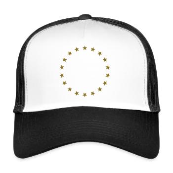 Couronne, Étoiles, gagnant, Guirlande, Vainqueur - Casquette trucker  - blanc/noir - Devant