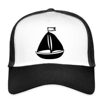Boat, boat, boat, sea, sailor, captain - Trucker Cap - white/black - Front
