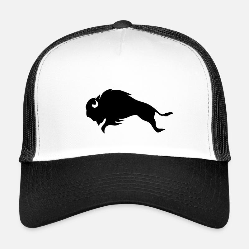 Black Bison BULL - Casquette trucker  - blanc/noir