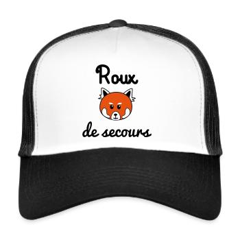 roux de secours - Casquette trucker  - blanc/noir - Devant