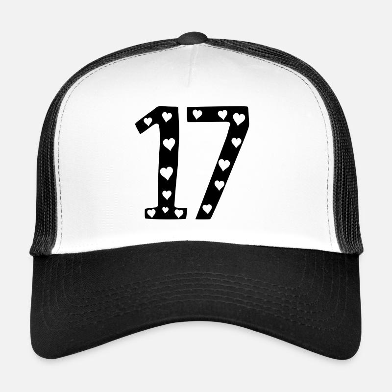 17 birthday with heart Trucker Cap