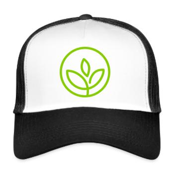 Logo with plant in circle - Trucker Cap - white/black - Front