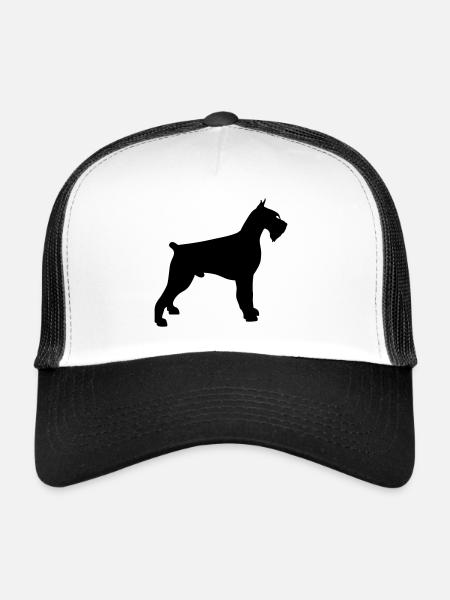 schnauzer géant - Casquette trucker  - blanc/noir - Devant
